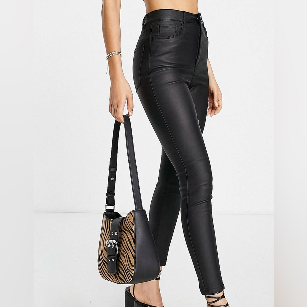 Vero Moda petite coated jeans faux leather M